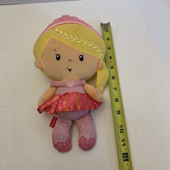 Fisher Price Princess Chime Doll Pink Ballerina Plush Rattle Toy 11” Blonde - Picture 5 of 6